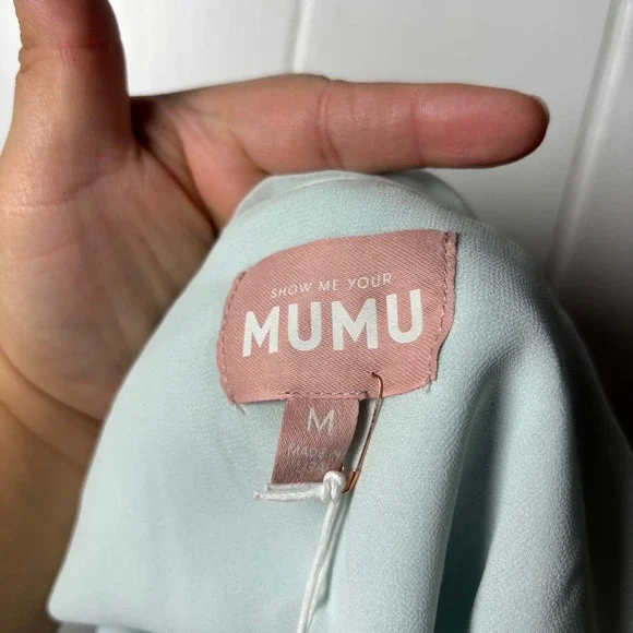 Show‎ Me Your Mumu Weddings Jess Ruffle Midi Dress Icy Blue Chiffon S m Fairy - Picture 4 of 7